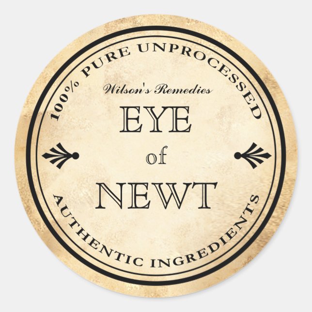 Halloween vintage alchemy Eye of Newt potion label (Front)