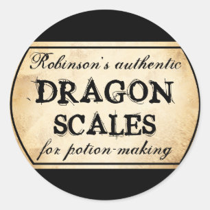 Halloween vintage apothecary dragon scales label