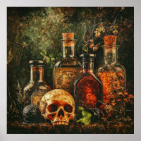 Halloween Vintage Apothecary Poster