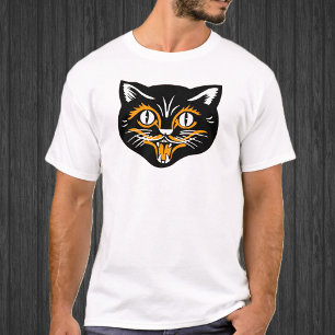 Halloween Vintage Cat Face T-Shirt