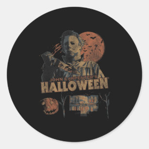 Halloween Vintage Fall Insred Collage Retro Horror Classic Round Sticker