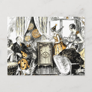 Halloween Vintage Flappers Postcard