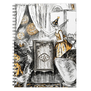 Halloween Vintage Flappers Spiral Notebook