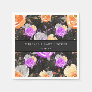 Halloween Vintage Floral Baby Shower Napkin