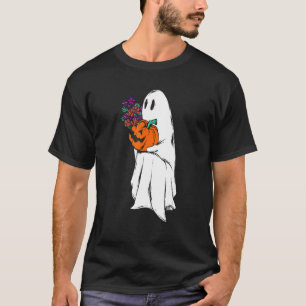 Halloween Vintage Floral Ghost Last Minute Costume T-Shirt