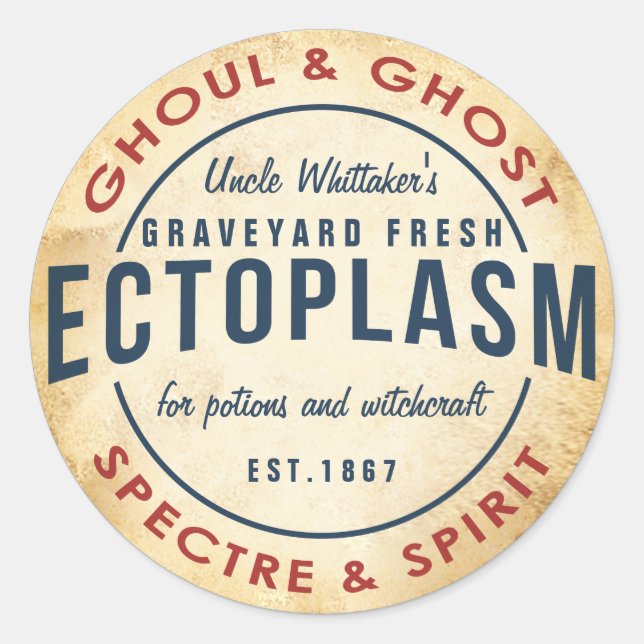 Halloween vintage ghost ectoplasm potion sticker (Front)