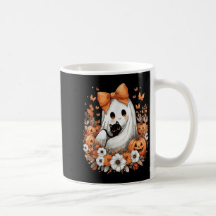 Halloween Vintage Ghost With Black Cat Pumpkin Flo Coffee Mug