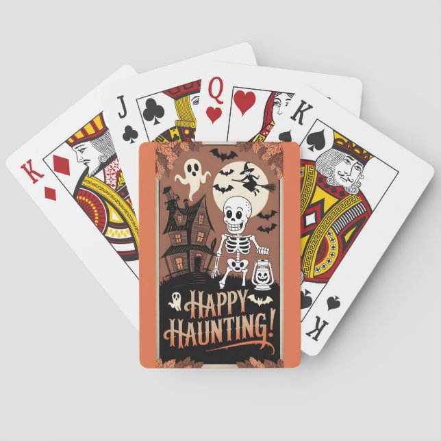 Halloween Vintage Happy Fear Playing Cards (Back)