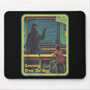 Halloween Vintage Horror_ Retro Ghostly Teacher Mouse Pad