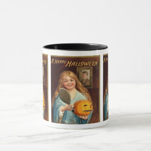 Halloween Vintage Lady With Mirror) Mug