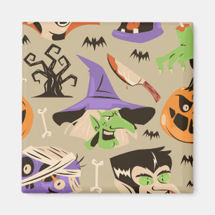 Halloween vintage pattern magnet