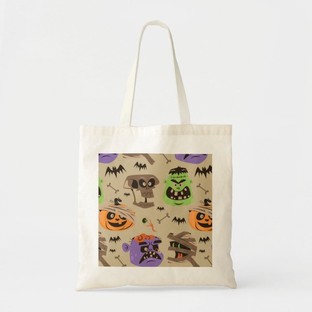 Halloween vintage pattern tote bag (Front)