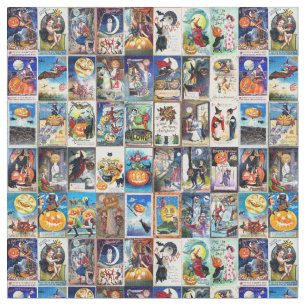 Halloween Vintage Postcard Fabric