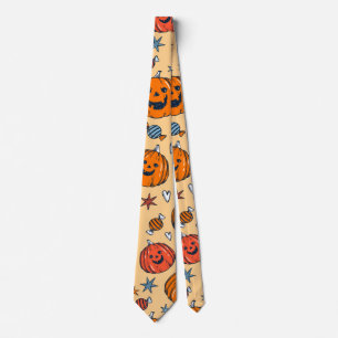 Halloween Vintage Retro Pumpkin Costume Tie