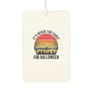 Halloween Vintage Sunset Graveyard Cat Vector Desi Car Air Freshener