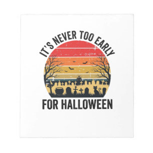 Halloween Vintage Sunset Graveyard Cat Vector Desi Notepad