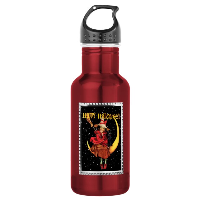 HALLOWEEN Vintage Witch  532 Ml Water Bottle (Front)