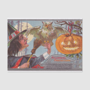 Halloween vintage witch pumpkin owl party tissue tissue paper