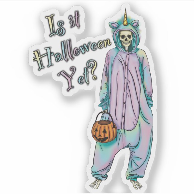 Halloween Vinyl Sticker, Is It Halloween Yet? (Front)