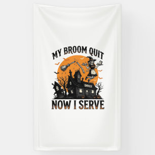 Halloween Waitress Shirt Broom Broke Humor_1 Banner