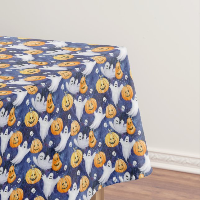 Halloween Watercolor Pattern Tablecloth (In Situ)