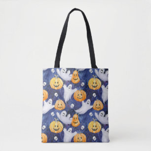 Halloween Watercolor Pattern Tote Bag