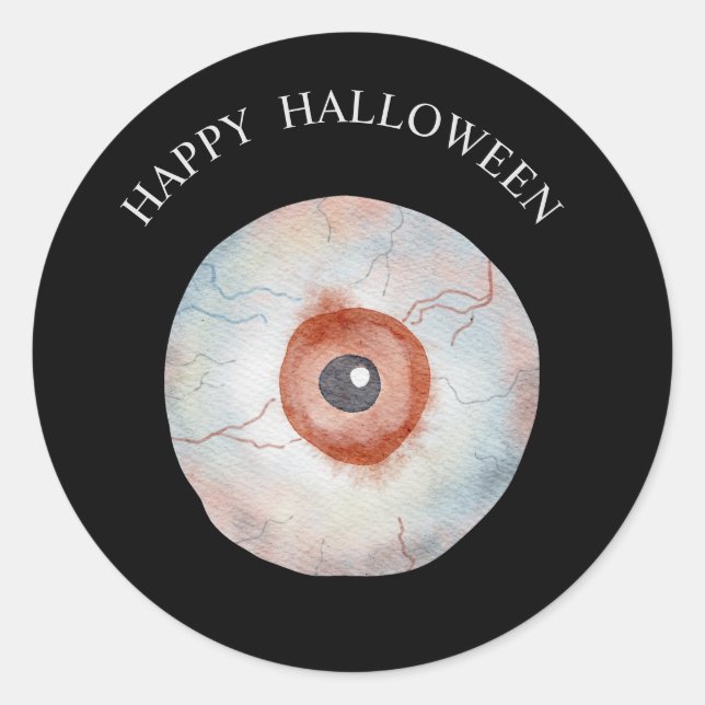Halloween watercolour  eyeball classic round sticker (Front)