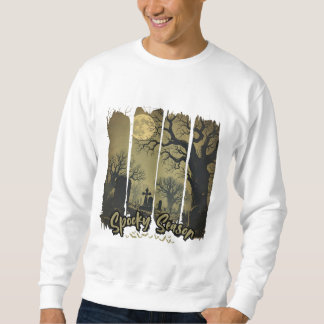 Halloween wave with moon and tomb sweatshirt
