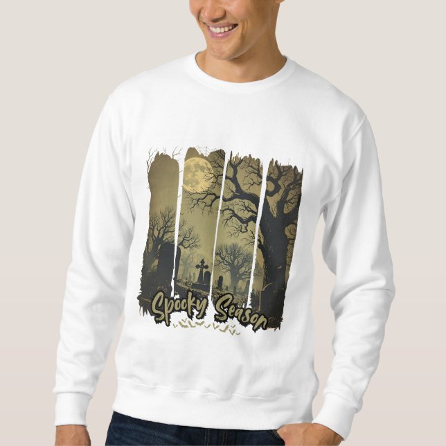 Halloween wave with moon and tomb sweatshirt (Front)