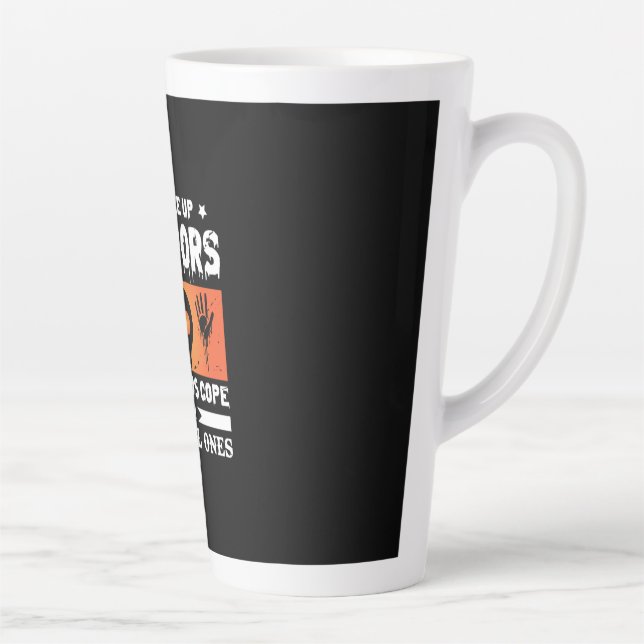 Halloween We Make Up Horrors Latte Mug (Right)