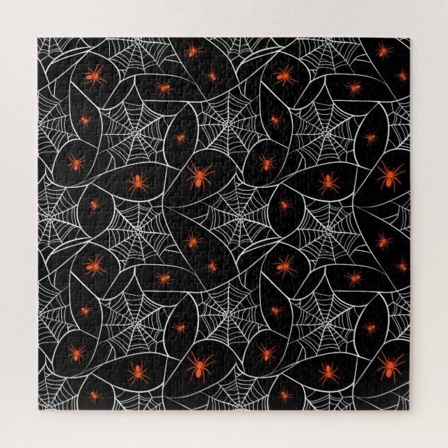 Halloween web and spiders background. jigsaw puzzle (Vertical)