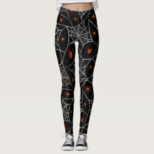 Halloween web and spiders background. leggings