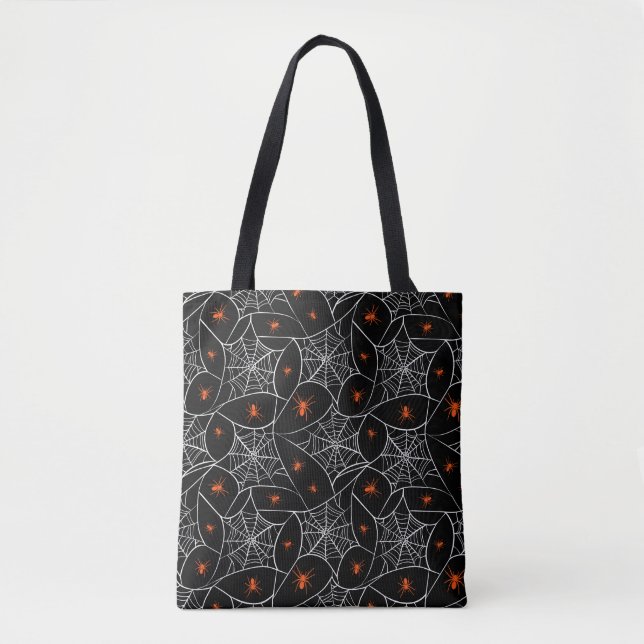 Halloween web and spiders background. tote bag (Front)