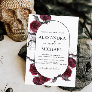 Halloween Wedding Autumn Fall Burgundy  Invitation