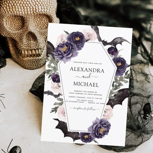 Halloween Wedding Autumn Fall Dark Invitation (Creator Uploaded)