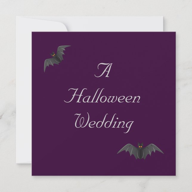 Halloween Wedding - Bat Duo [a] Invitation (Front)
