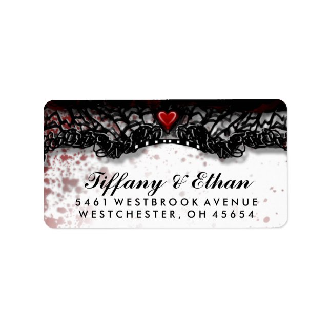 Halloween Wedding Blood Splatter Address Label (Front)