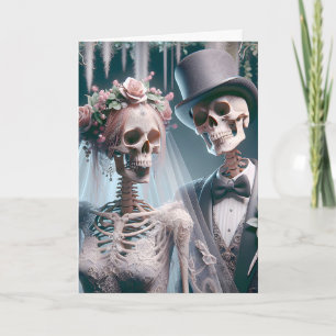 Halloween Wedding Bride and Groom Card