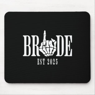 Halloween Wedding Bride Groom Skeleton Chelorette Mouse Pad