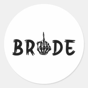 Halloween Wedding Bride Groom Skeleton Till Death Classic Round Sticker