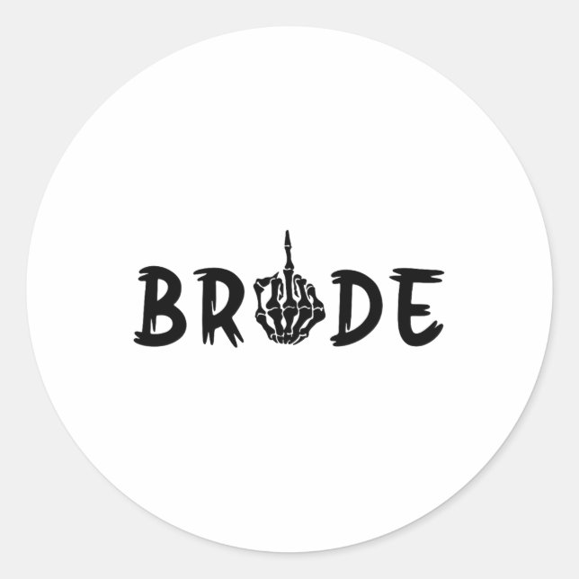 Halloween Wedding Bride Groom Skeleton Till Death  Classic Round Sticker (Front)
