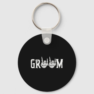 Halloween Wedding Bride Groom Skeleton Till Death Key Ring