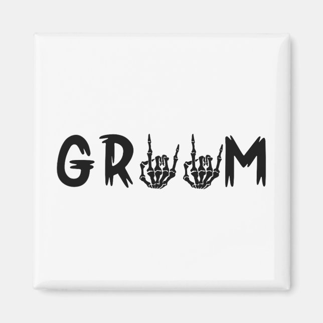 Halloween Wedding Bride Groom Skeleton Till Death  Magnet (Front)