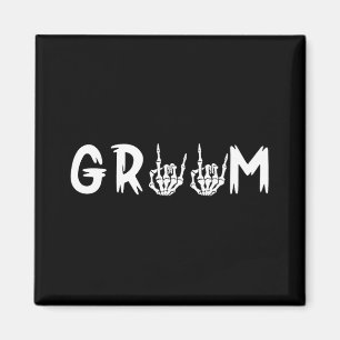 Halloween Wedding Bride Groom Skeleton Till Death Magnet
