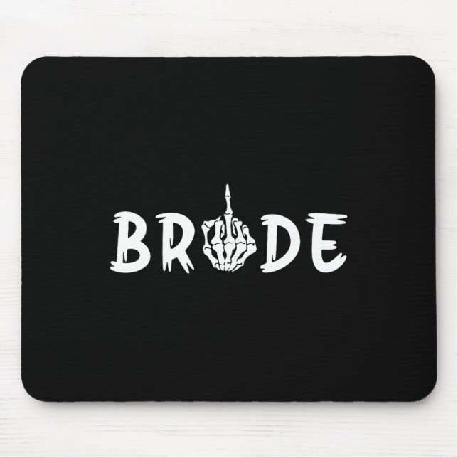 Halloween Wedding Bride Groom Skeleton Till Death  Mouse Pad (Front)