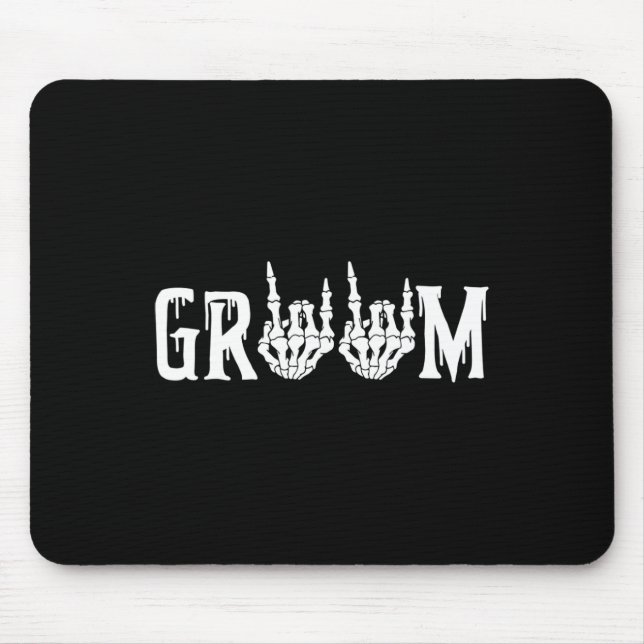 Halloween Wedding Bride Groom Skeleton Till Death  Mouse Pad (Front)