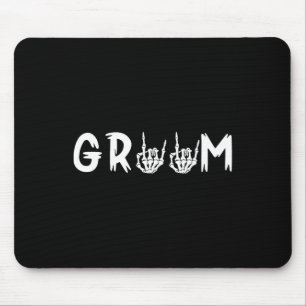 Halloween Wedding Bride Groom Skeleton Till Death Mouse Pad