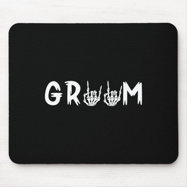 Halloween Wedding Bride Groom Skeleton Till Death  Mouse Pad (Front)
