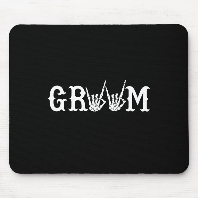 Halloween Wedding Bride Groom Skeleton Till Death  Mouse Pad (Front)