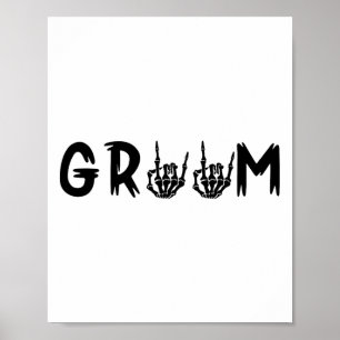 Halloween Wedding Bride Groom Skeleton Till Death  Poster
